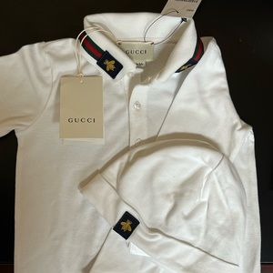 NWT Gucci baby 18-24M white Footie set🤍🐝